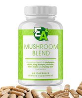 6 Mushroom Powder Blend Supplement - 1000mg Capsules with Cordyceps, Lions Mane, Reishi, Turkey Tail, Shiitake, and King Trumpet - Support Your Overall Health and Immune System (60 Count)