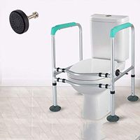 Limaomao Toilet Safety Rails Adjustable Toilet Safety Railings Bathroom Grab Bar with Thick Armrests Toilet Rack Safety Railings for Special Crowds with Clips (Color : Blue, Size : 50x42x63cm)