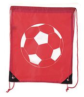 Soccer Party Favors | Soccer Drawstring Backpacks for Birthday Parties, Team events, and much more! - 10PK Red CA2500SOCCER S1