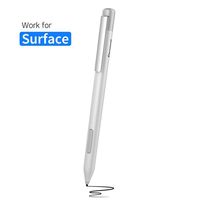 Surface Pen for Microsoft Surface Pro 6，Penoval Active Stylus for touch screen, Compatible for Surface Pro 5/Pro 4/Pro 3/2018/2017/Go/Laptop and More, 4A Batteries for surface pen-Silver