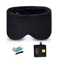 Handmade Cotton Sleep Mask Blindfold Breathable Blackout Sleeping Eye Mask for Women Men and Kids with Travel Pouch, Black