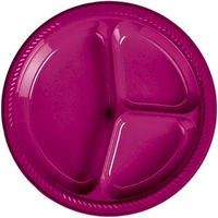 Wine Plastic Divided Dinner Plate 20 Count