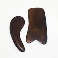 Pack 2 Waterdrop, Plate-Shape Gua Sha Scraping Massage Tool Body for Face Guasha Wooden Massagers Neck and Back Thai Set
