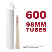 98MM White Doob Tubes | 600 Bulk Pack | Waterproof Airtight and Smell Proof Blunt Vial Container | Child Resistant with Squeeze Pop Tops | BPA-FREE | Ideal for Storing Pre Rolled Raw Cones