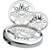 Audiobahn ABG10CDQ, 10" steel woofer Flame Grill, for long-throw woofer, chrome, Contents: 1 pair