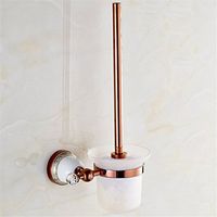 LAONA European-style rose gold ceramic bathroom accessory kit with a drill towel rack country style racks, Toilet brush