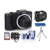 Minolta MN22Z 20MP 1080p Full HD Digital Camera with 22x Optical Zoom with Wi-Fi Black - Bundle with Camera Case, 16GB SDHC Card, Memory Wallet, Cleaning Kit, Card Reader, Tabletop Tripod