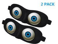 3D Sleep Eye Mask Funny Blindfold with Angel Eye Labeling & Ear Plugs Ultra Lightweight Eyeshade for Men Women Kids Plane Travel Nap Night Sleeping