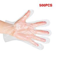Hibabe Disposable Plastic Gloves - Powder Free Clear Polyethylene Gloves Non-Sterile for Kitchen Bedroom Toilet,100/200/500 Pcs
