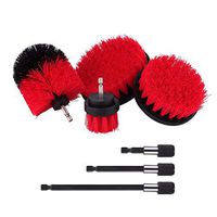 Belloc 4 Pack Drill Brush, 3 x Extended reach attachment Power Scrubber Cleaning Brush Extended Long Attachment Set All Purpose Drill Scrub Brushes Kit for Grout, Floor, Tub, Shower, Tile