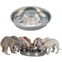 King International Stainless Steel Dog Bowl 1 Puppy Litter Food Feeding Weaning Silver Stainless Dog Bowl Dish Large Dogs, Pets Feeder Bowl and Water Bowl Perfect Choice
