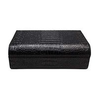 Smoking Set/Cigar Box - Can Accommodate 36 Cigars Solid Wood Box Large Capacity Cedar Wood Lining Leather with Hygrometer and Humidifier Cigar Cabinet Cigarette Box Men's Gift Box Black