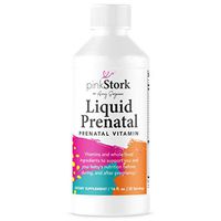 Pink Stork Liquid Prenatal Vitamins: Organic Whole Food Blend + Non-Constipating Iron + Zinc + Vitamin C + Elderberry, Better Absorption Than Pills & Capsules, Women-Owned, 32 Servings