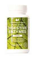Digestive Enzymes Supplements, Natural Plant Based Superfood - 60 Capsules 300mg Probiotics Amylase Bromelain Lipase