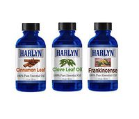 Top Essential Oil Gift Set - Best 3 Aromatherapy Oil - Cinnamon, Clove, Frankincense - Therapeutic Grade and Premium Quality - 1 oz each by Harlyn