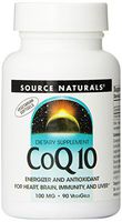 Source Natural Coenzyme Q10 Antioxidant Support 100 mg for Heart, Brain, Immunity, Liver Support - 90 Vegetarian Softgels