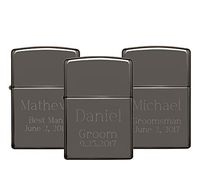 Personalized Zippo Set of 3 Black Ice Lighters with Free Engraving
