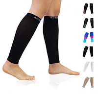 Compression Calf Sleeves (20-30mmHg) for Men & Women- Leg Compression Socks for Shin Splint,Running,Medical, Travel, Nursing (Black, Large)