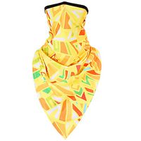 Dinfoger Unisex Neck Gaiter Face Triangle Scarf Sunscreen Ice Silk Graffiti Bandana Mask with Yellow Puzzle