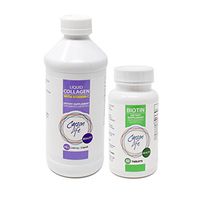 CARSON LIFE - Biotin Supplement (1 Bottle, 60 Tablets) Bundle with Vitamin C Liquid Collagen - (1 Bottle, 16 Oz) - for Men & Women - Vitamin Promotes Hair Skin and Nails - Immune Support