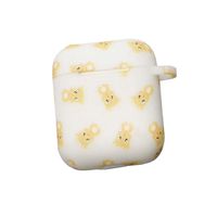 ICI-Rencontrer Super Fresh Animal Dessert Reindeer Pattern Airpods Case Portable AirPods Accessories Soft Silicone Anti-Scratch Shockproof Protective Case Keychain White Reindeer