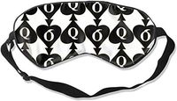 Golden Queen of Spades Printed Eye Masks Sleep Mask 100% Double-Sided Silk Super-Smooth Eye Mask Ultra-Soft Adjustable Eyeshade for Men Women Boys Girls