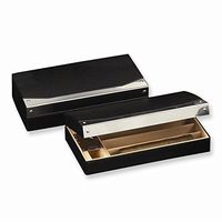 Best Designer Jewelry Black Leather & Wood (Holds 4 Cigars) Travel Humidor Set