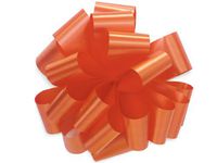 Pack Of 48, Solid Tropical Orange Hank Poly Pom Gift Bows 5" x 16 Loops Made In Usa