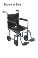 Transport Chair Dlx 19 Red Fly-Weight Alum w/Rem Wheels