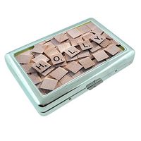 Holly Letters Em1 Hip Silver Cigarette Case Id Holder Metal Wallet 4" X 2.75" RFID Protection