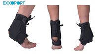 EXXOPORT Ankle Stabilizer Brace I Adjustable Straps and Lace I for Sports, Sprain Ankle, Joints Pain, and Injury Recovery (Large (13"-14"))