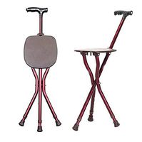 ZWH-Walking Cane Adjustable Walking Crutches Disability Medical Aid Folding Seat Cane Adjustable Portable Walking Stick Mobility Aid