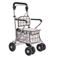Seat & Roller Bar Covers Walker Patient Rehabilitation Cart Walker 4 Rounds of Elderly Grocery Shopping Cart Rehabilitation Walking Armrest (Color : Silver, Size : 5550cm)