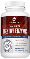TRUTHENTICS Complete Digestive Enzymes - All Natural Support for Healthy Digestion & Metabolism, Better Nutrient Absorption - Helps Digest Gluten & Dairy - 18 Plant Based Enzyme Supplement - 60ct