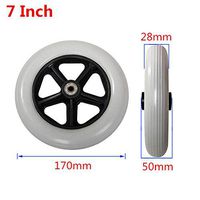 JayCreer 7 Inch Inner Hole Diameter 8mm Wheel Replacement for Wheelchairs, Rollators, Walkers and More (One PCS-7 Inch)