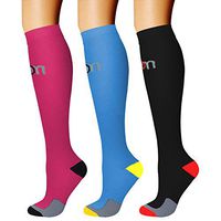 CHARMKING Compression Socks (3 Pairs) 15-20 mmHg is Best Athletic & Medical for Men & Women, Running, Flight, Travel, Nurses, Edema - Boost Performance, Blood Circulation & Recovery (S/M, Assorted 09)