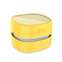 ODISTAR Desktop Vacuum cleaner,Mini table dust sweeper Energy Saving with auto power-off function,High endurance up to 400 mins,Cordless&360º Rotatable Design for Keyboard/Home/Offic (Yellow charging)