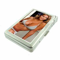 Argentina Pin Up Girls South America D4 Cigarette Case Lighter Smoking King Size Cigarettes Silver Metal Wallet 4" X 2.75" RFID Protection
