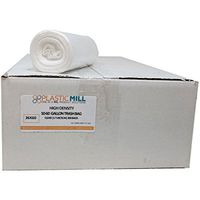 PlasticMill 50-60 Gallon Garbage Bags, High Density: Clear, 17 Micron, 36x60, 200 Bags.