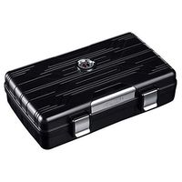OLT- cigar box Cigar Humidor Carrying Case Travel Seal Waterproof Moisturizing 10 Large Capacity Cuban Cigar Box (Color : Black)