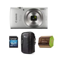 Canon PowerShot ELPH 180 Point Shoot Digital Camera, 20.MP, 8X Optical Zoom Lens, and AccessoryBundle (Silver)