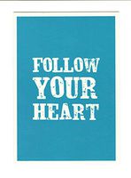Inspirational Blank Notecards ~ Follow Your Heart (4" x 6"; White Envelopes)