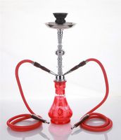 2 hose 21" Hummus Red Hookah Shisha Nargila water glass vase pipes smoke sale