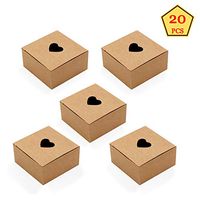 Brown Paper Boxes Small Gift Boxes 20 Pack 3.1x3.1x1.5 inches for Valentine's Day Wrapping Gift,Wedding,Baby Shower (Heart)