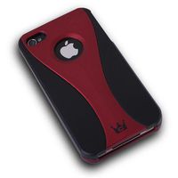 Casecrown  Exo Case for Apple iPhone 4 and 4S - 1 Pack - Retail Packaging - Red/Black