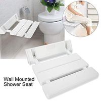 EBTOOLS Shower Seat Bench, Foldable Wall Mounted Drop-Leaf Bathroom Stool Chair for Home Sauna Room Use White