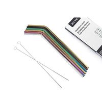 Set of 6 Reusable Stainless Steel Drinking Straws for 30 20 Oz Yeti/Ozark/RTIC Tumbler Rambler Cups,Free Cleaning Brush Included