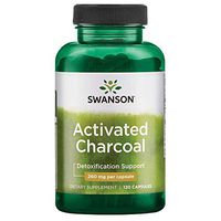 Swanson Activated Charcoal, Detox Support Supplement 260 mg, 120 Capsules, 60 Servings, 520 mg per Serving