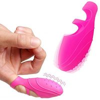 SuperFuN Pink Mini Size Ultra Soft Silicone Finger Sleeve Fingering Vi-brarator Massage Toys for Women with Mutli Frequency
