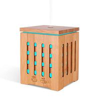 FunyCC Real Bamboo Essential Oil Diffuser Ultrasonic Aromatherapy Diffusers with 7 LED Colorful Lights and Waterless Auto Shut,US